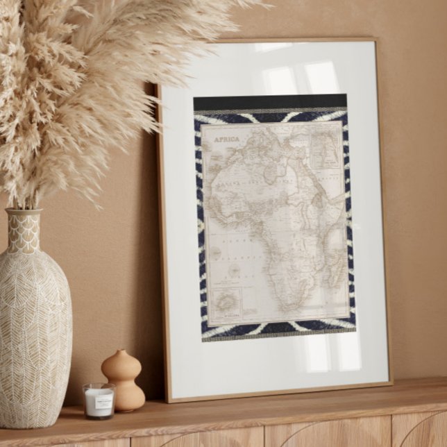Papel De Seda Vintage African Map Ephemera Decoupage (Criador carregado)