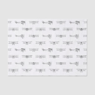 Papel De Seda Vintage Airplanes Aviation Themed COR PERSONALIZAD