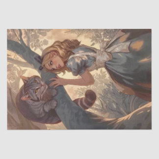 Papel De Seda Vintage Alice e o Gato Cheshire