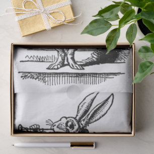 Papel De Seda Vintage Alice no País das Maravilhas Coelho como 