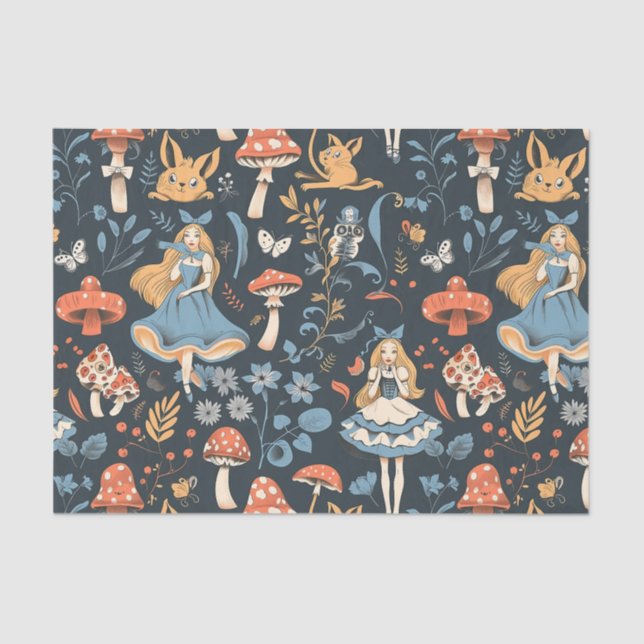 Papel De Seda Vintage Alice no País das Maravilhas da Desnute de (Frente )