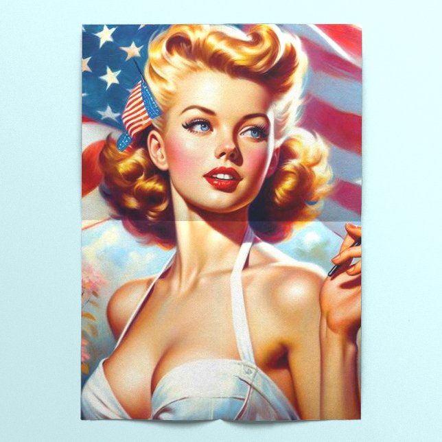 Papel De Seda Vintage American Girl Painting (Criador carregado)