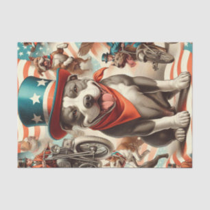 Papel De Seda Vintage American Pit Bull Terrier Art