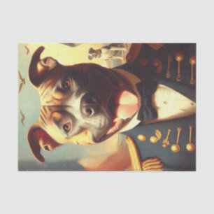 Papel De Seda Vintage American Pit Bull Terrier Painting