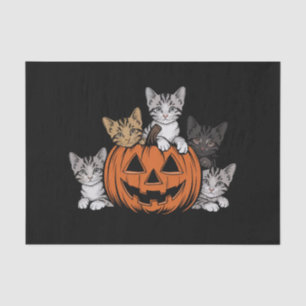 Papel De Seda Vintage anos 90 Gato Halloween Retro Assustador Te
