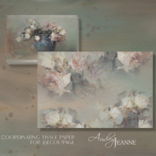 Papel De Seda Vintage - Antiguidade - Desanexação do Buquê Rosa 