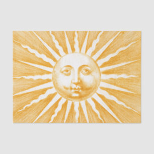 Papel De Seda Vintage Antiquada bege Laranja Amarelo Face