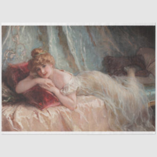 Papel De Seda Vintage Antique Vitoriana Edwardian Mulher