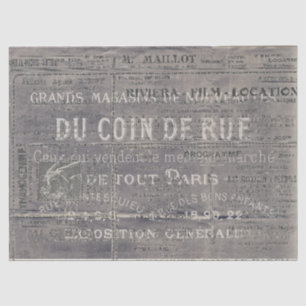 Papel De Seda Vintage - Anúncio De Colagem De Tipografia France