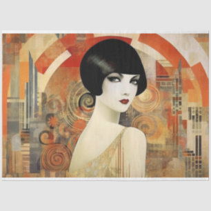 Papel De Seda Vintage Art Deco Woman Decoupage