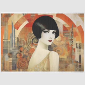 Papel De Seda Vintage Art Deco Woman Decoupage