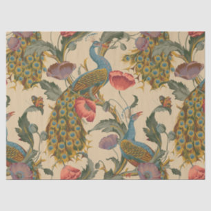 Papel De Seda Vintage Art Nouveau 1890 O Padrão de Peacock