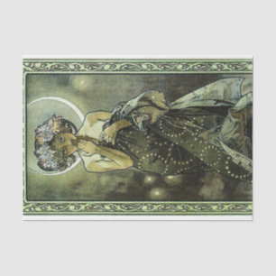 Papel De Seda Vintage Art Nouveau A Lua de Mucha