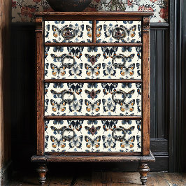 Papel De Seda Vintage Azul Amarelo Amarelo Borboleta Floral