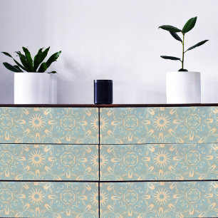 Papel De Seda Vintage Azul Claro E Creme Distúrbios