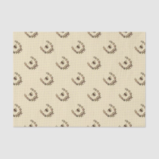 Papel De Seda Vintage Bee Wreath (Frente )