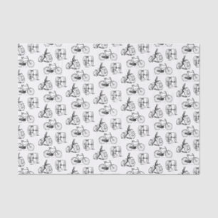 Papel De Seda Vintage Bikes e Triciclos - Retro Velo Elegante