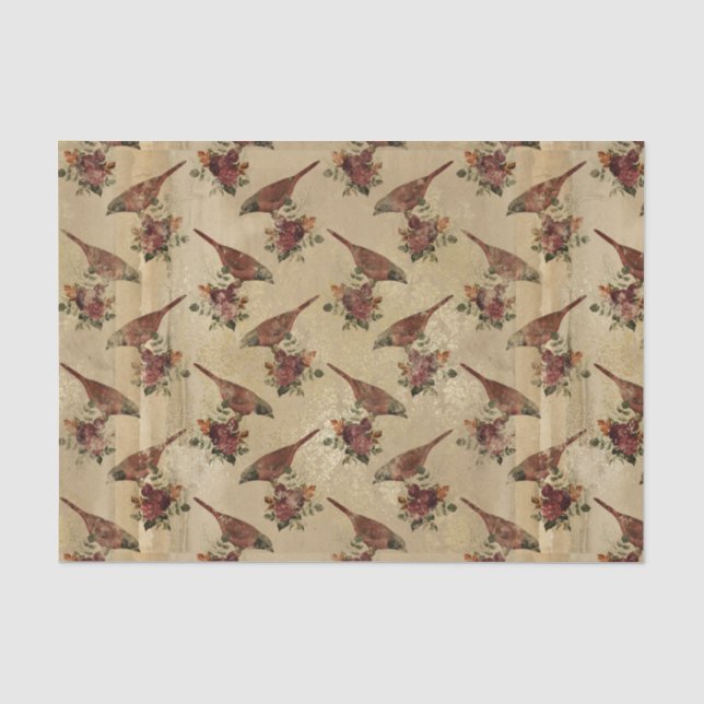 Papel De Seda Vintage Bird Ephemera Disoupage (Frente )