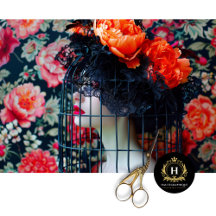 Vintage Birdcage Hat Floral Decoupage