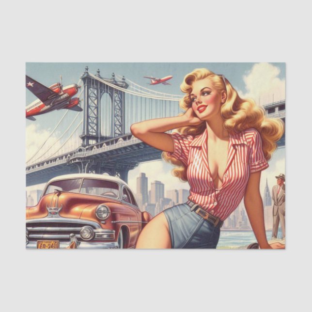 Papel De Seda Vintage Blonde Pin-up (Frente )