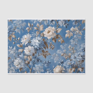 Papel De Seda Vintage Blue Floral toile de jouy