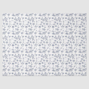 Papel De Seda Vintage Blue Floral Wildflower Garden Wraping Pa