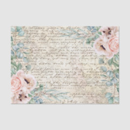 Papel De Seda Vintage Blush Floral Poppy Antiga - Letra Decoupag