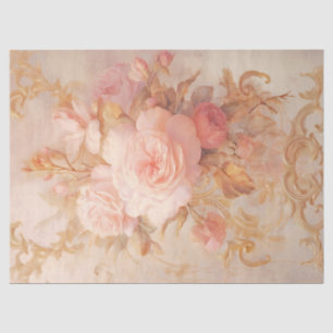 Papel De Seda Vintage blush rosas ingleses ornamentos barrocos d