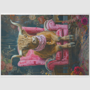 Papel De Seda Vintage Boho Highland C Cadeias Rosa
