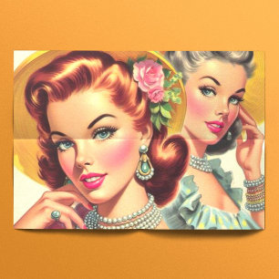 Papel De Seda Vintage Bonitas Meninas de Pin-up