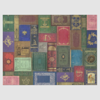 Papel De Seda Vintage Book Spines Tissue Paper