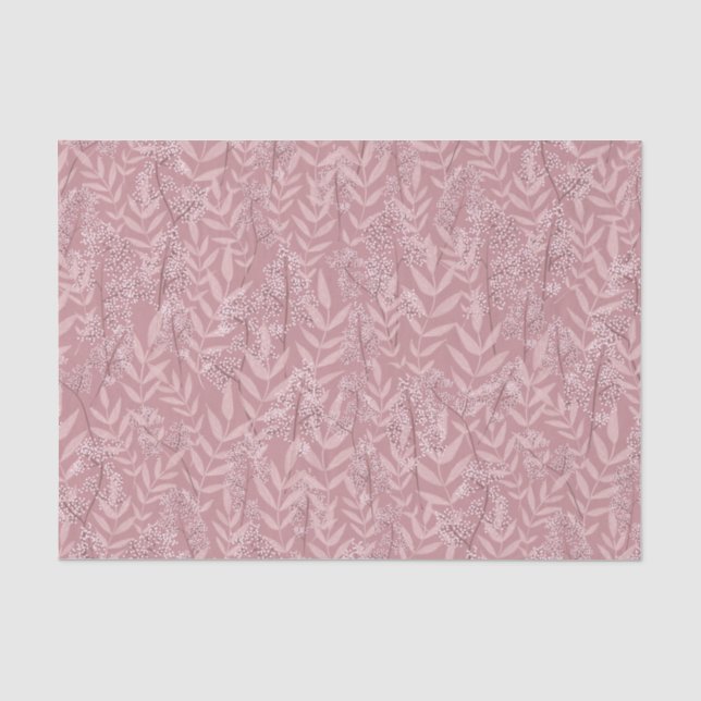 Papel De Seda Vintage Botânica Dusty Rosa Pink (Frente )