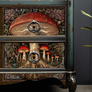 Papel De Seda Vintage Botânica Red Mushroom Decoupage FolArt