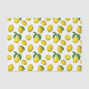 Papel De Seda Vintage Botanical Lemon Impressão