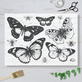 Papel De Seda Vintage Butterflies and Bees