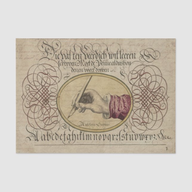 Papel De Seda Vintage Calliographic (Frente )