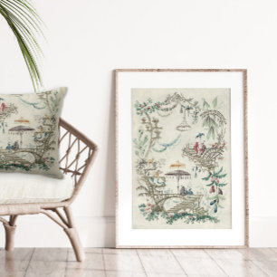 Papel De Seda Vintage Chinoiserie Garden Jean-Baptiste Pillement
