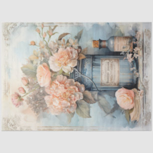 Papel De Seda Vintage chique verde pastel verde Mason jar