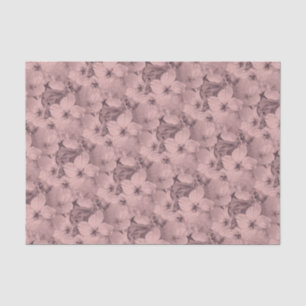 Papel De Seda Vintage Cinza Floral Padrão Chic Bela