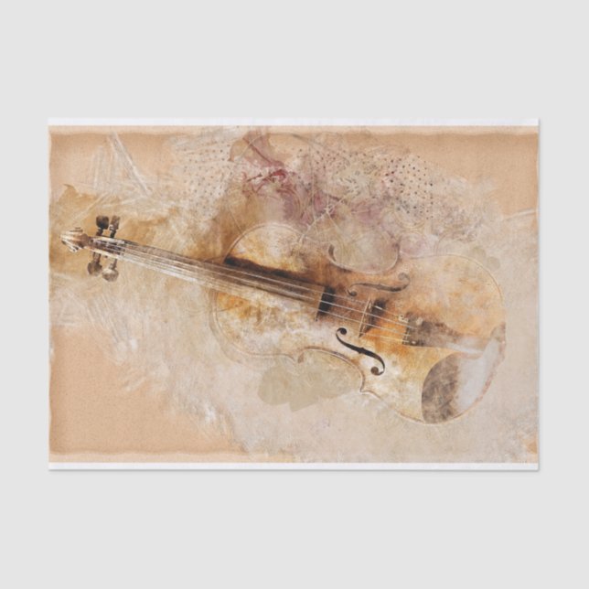 Papel De Seda Vintage Classic Violin (Frente )
