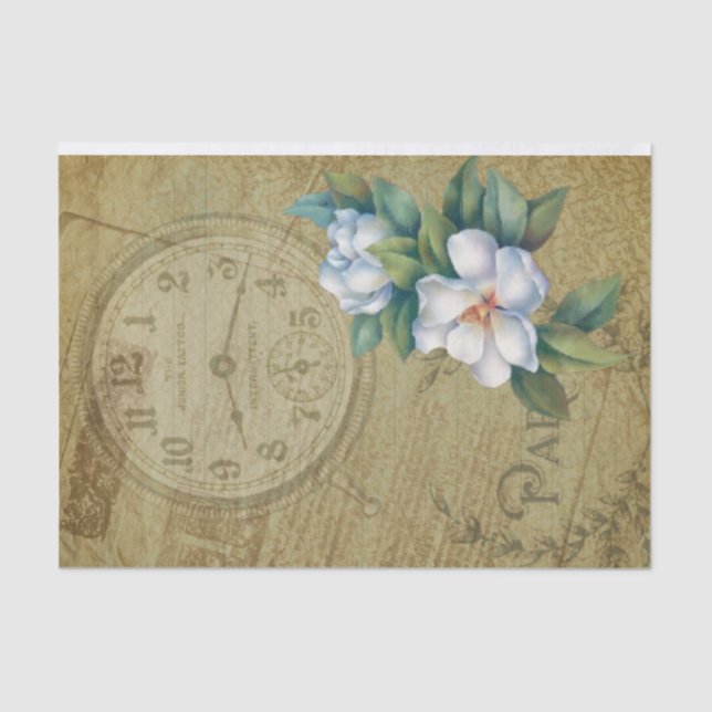 Papel De Seda Vintage Clock (Frente )