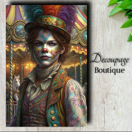 Papel De Seda Vintage Clown Decoupage