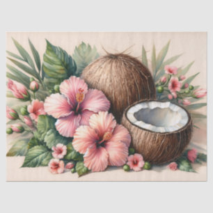 Papel De Seda Vintage Coconut Hibiscus - Dissociação da Flor