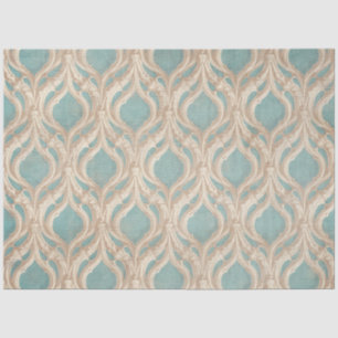 Papel De Seda Vintage Cor damasco francesa Blue Ivory Molding