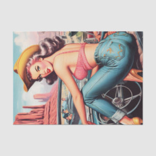 Papel De Seda Vintage Cowgirl Pin Up