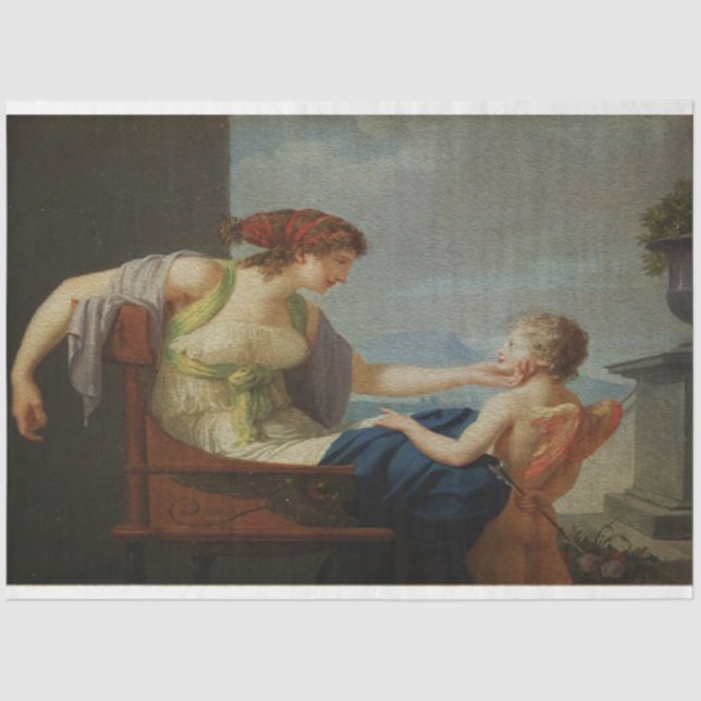 Papel De Seda Vintage Cupid Oil Painting (Frente )