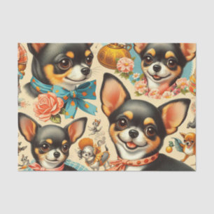 Papel De Seda Vintage Cute Seamless Chihuahua