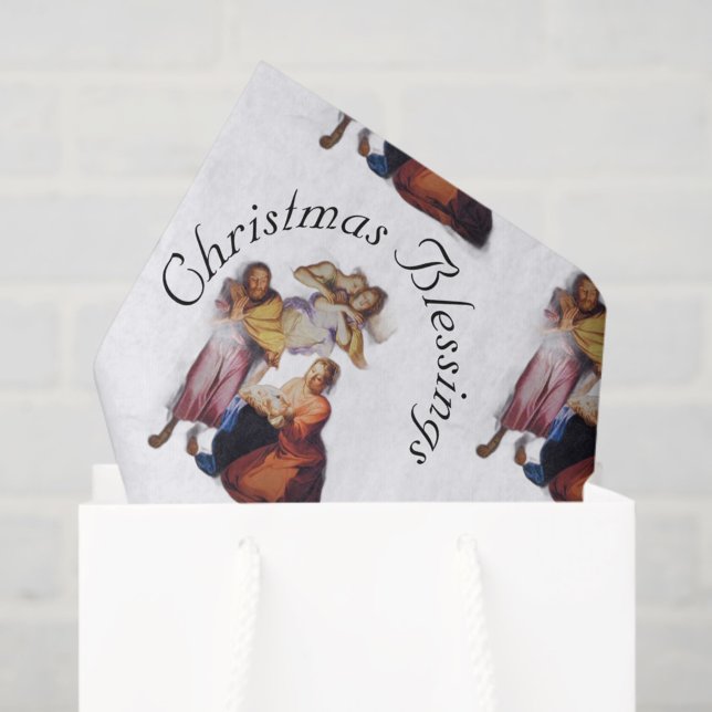 Papel de Seda Vintage da Natividade Personalizável (Criador carregado)