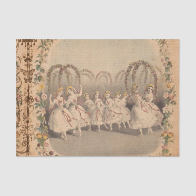 Papel De Seda Vintage Dancers Collage (Frente )