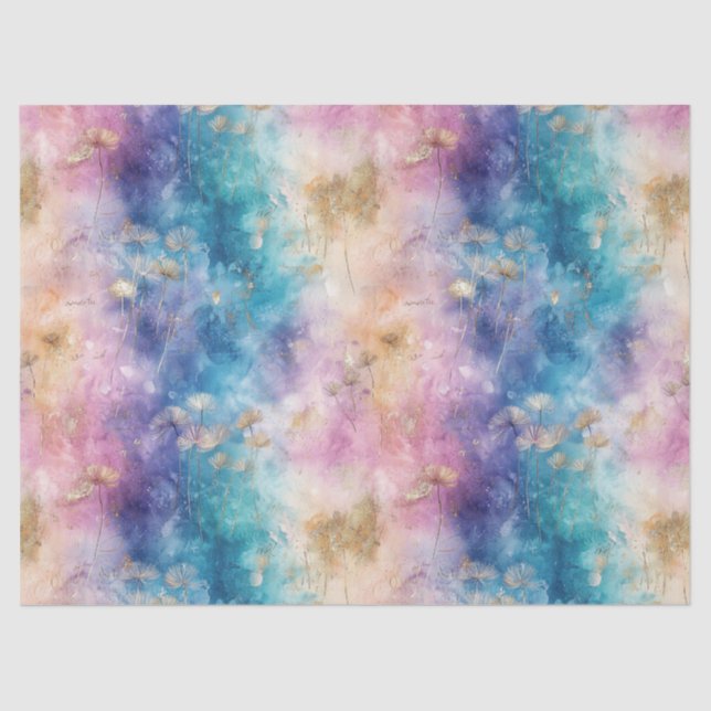 Papel De Seda Vintage Dandelion Abstract Pattern (2) (Frente )